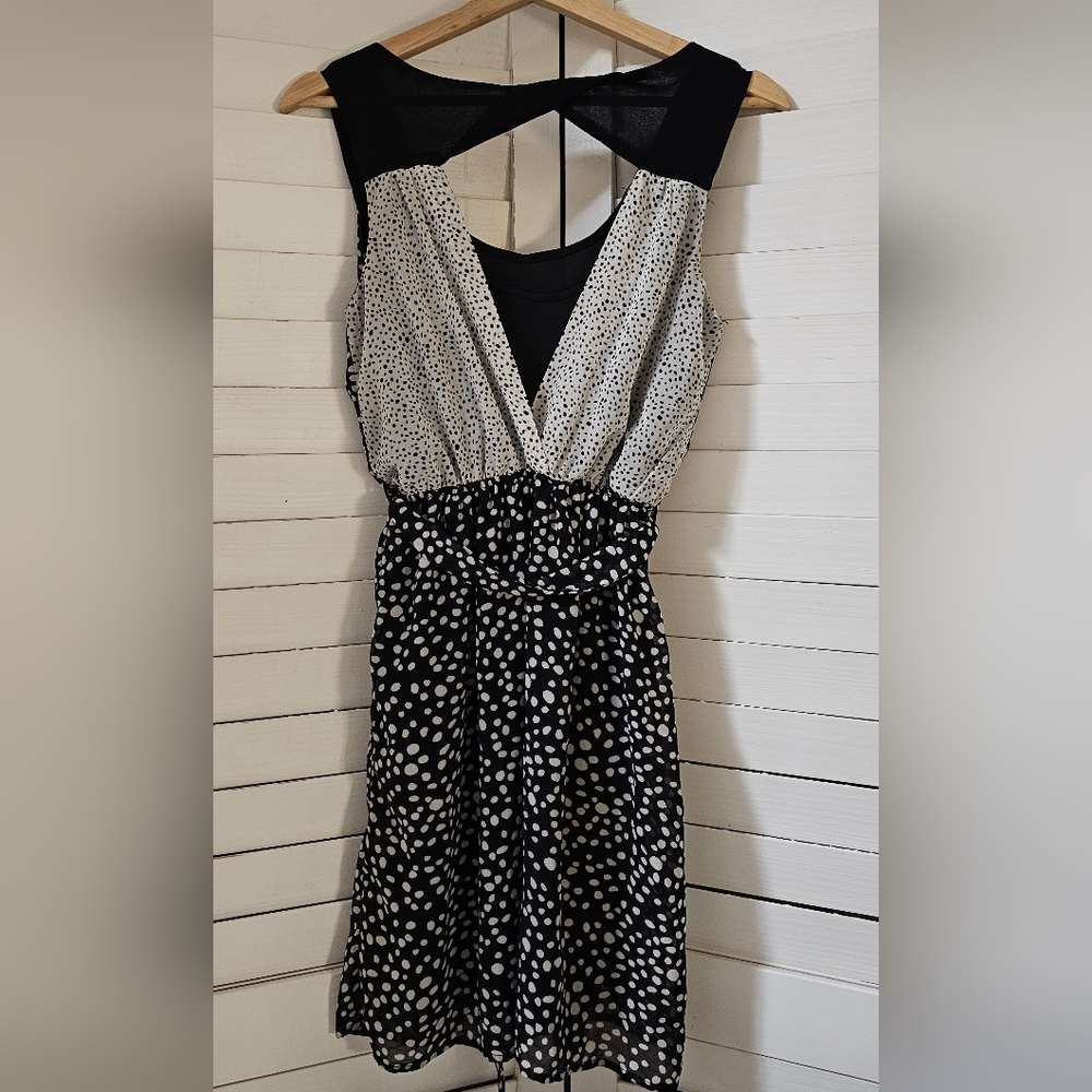 Cute Black and White Polka Dot Dress - Size XS/TP